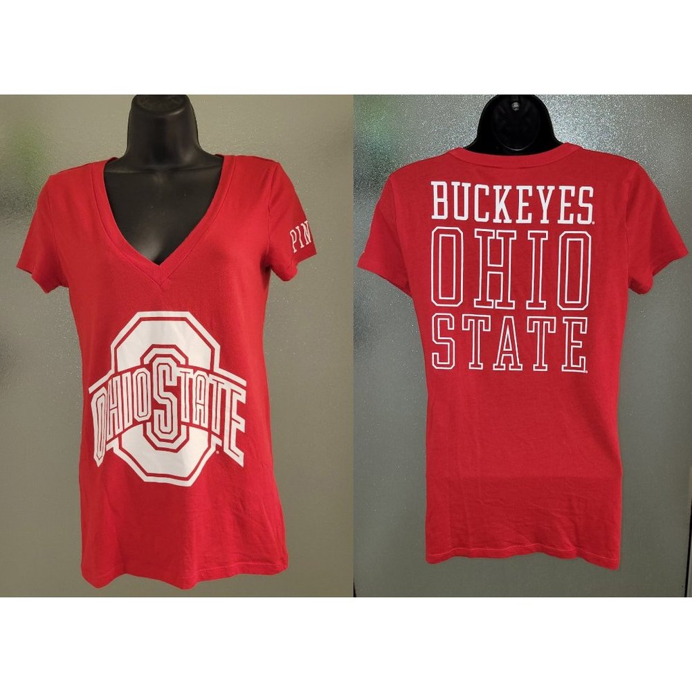 Ohio State Buckeyes Scarlet Victoria's Secret PINK T-Shirt - Womens Extra Small